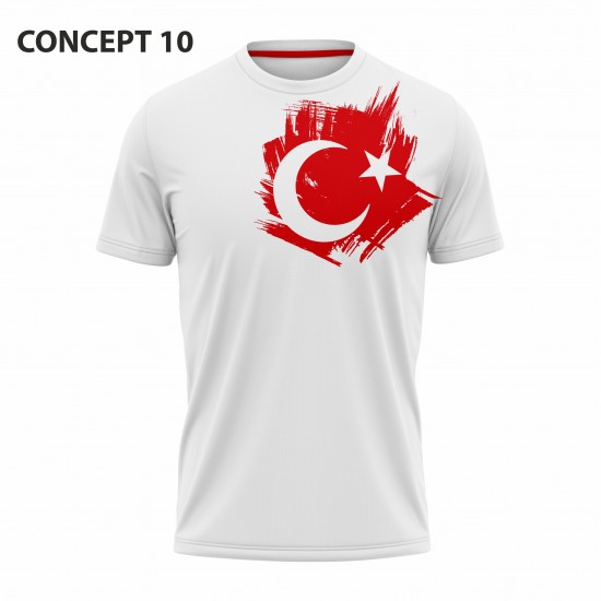  Türk Bayrağı Baskılı beyaz T-shirt concept -10
