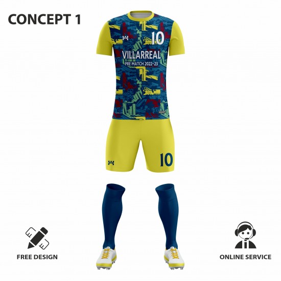 villarreal pre match 2022-23 futbol takım forması